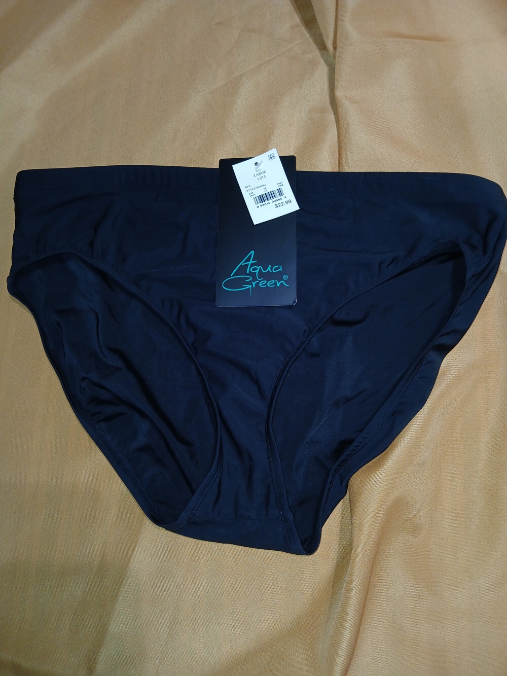 Aqua Green Women's High Cut Swimsuit Bottom. L